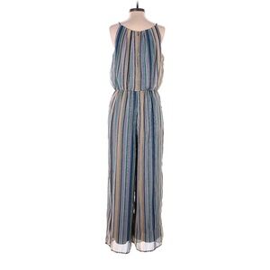 TACERA- Yellow and blue stripe Jumpsuit Size L (Petite)
